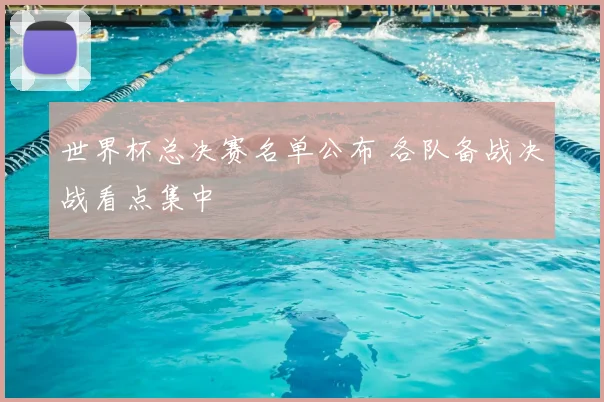 世界杯总决赛名单公布 各队备战决战看点集中